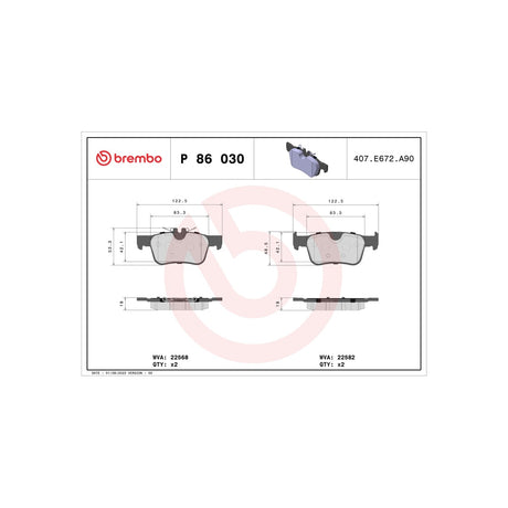 Set placute frana Brembo P 86 030 – imagine 2