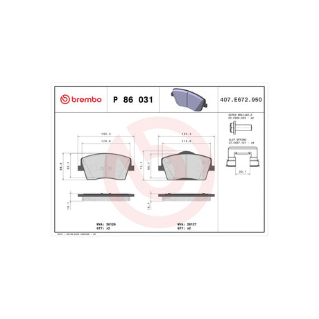 Set placute frana Brembo P 86 031 – imagine 3