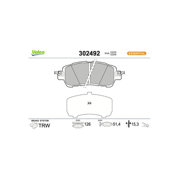 Set placute frana fata-nou 13-309-400 Valeo 302492