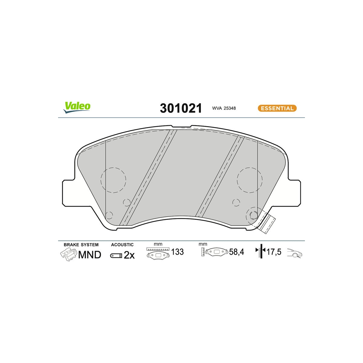 Set placute frana fata Valeo 301021