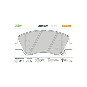 Set placute frana fata Valeo 301021