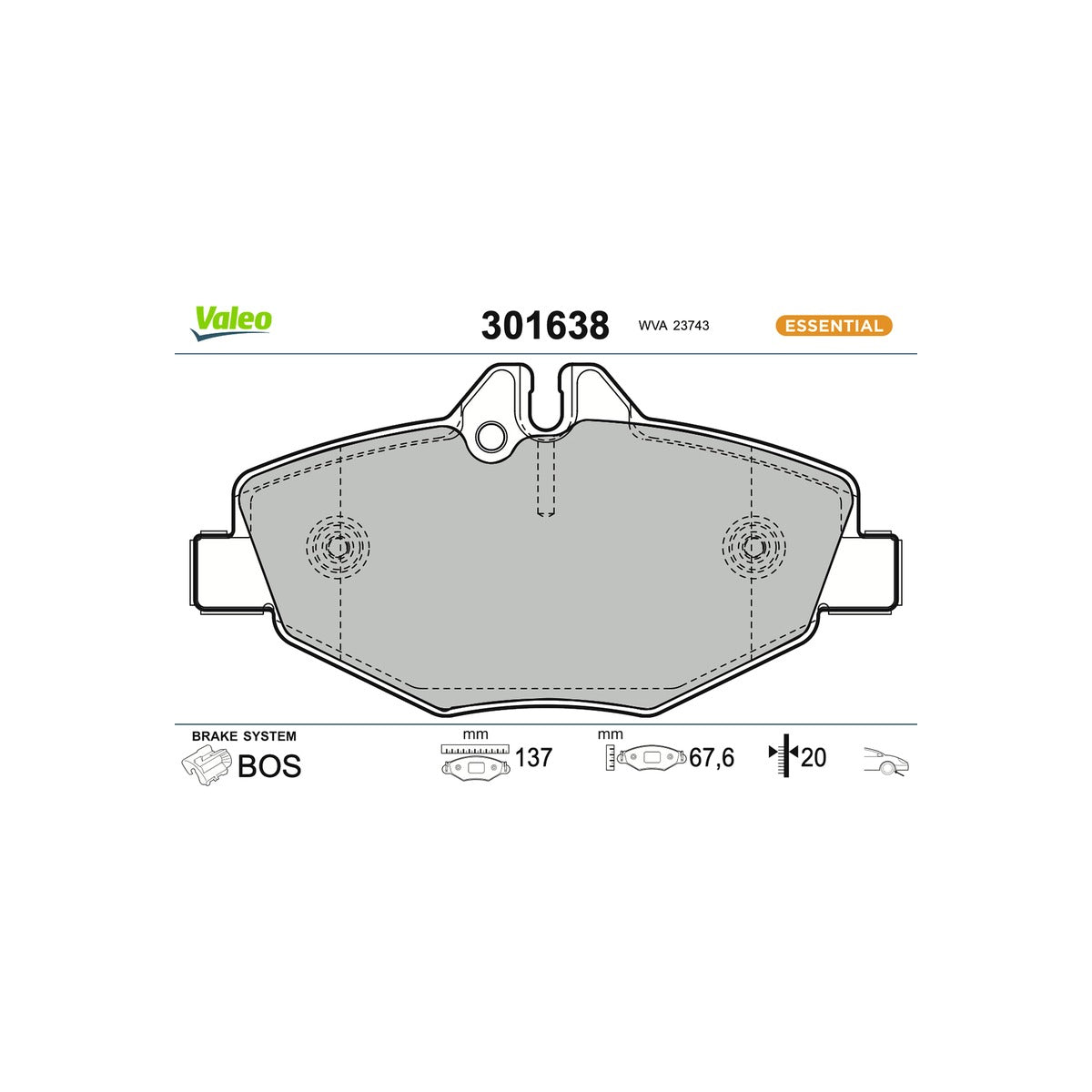 Set placute frana fata Valeo 301638