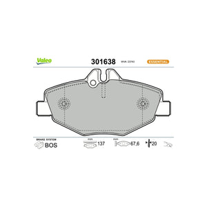 Set placute frana fata Valeo 301638