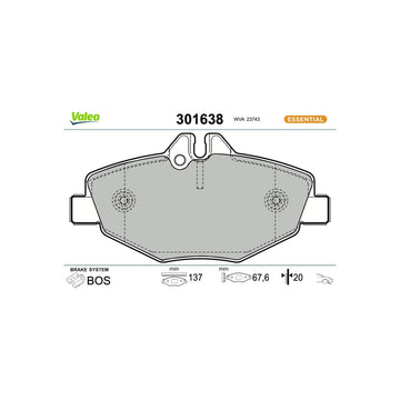 Set placute frana fata Valeo 301638