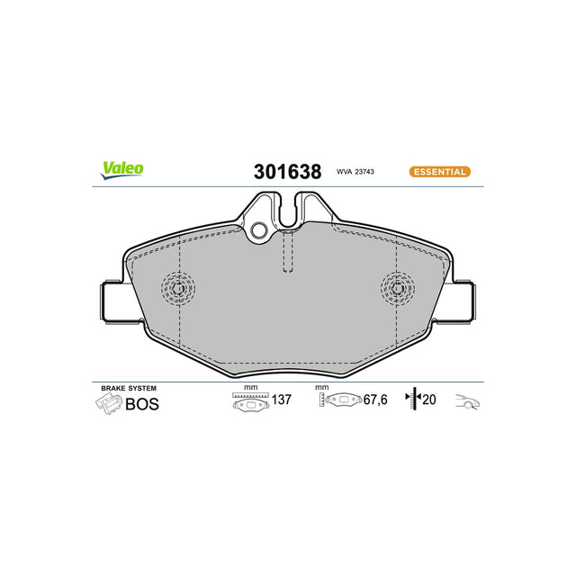 Set placute frana fata Valeo 301638
