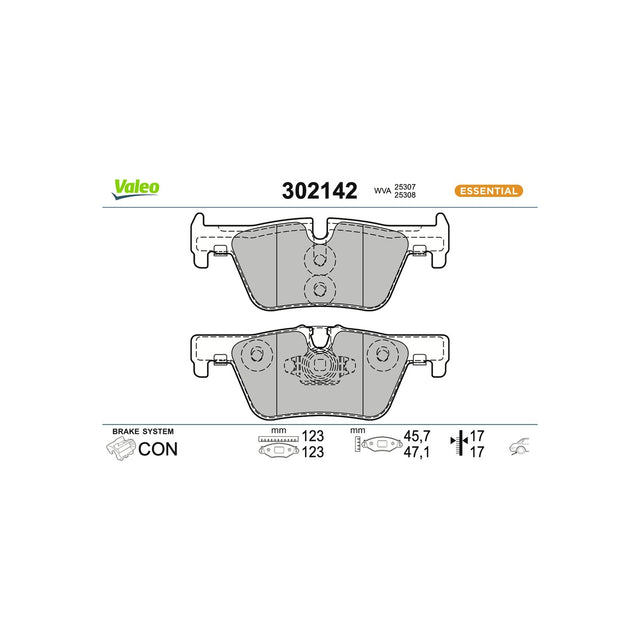 Set placute frana spate first Valeo 302142