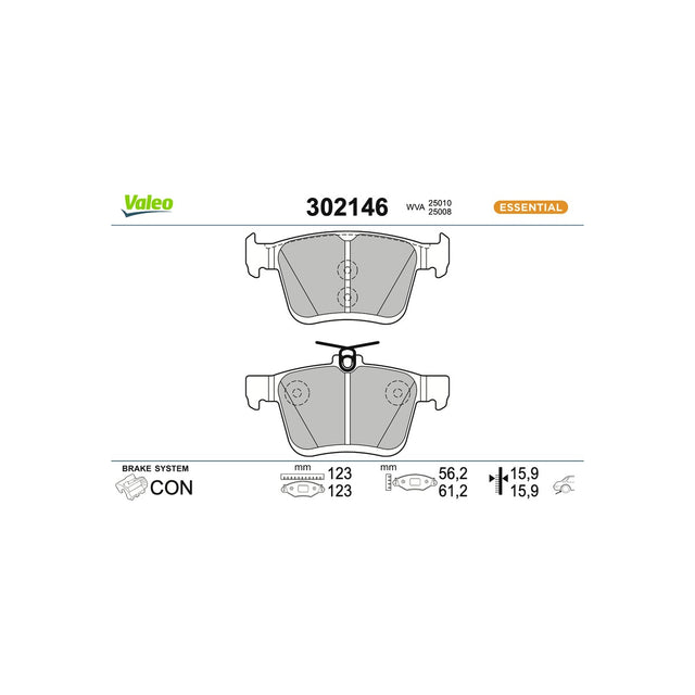 Set placute frana spate first Valeo 302146
