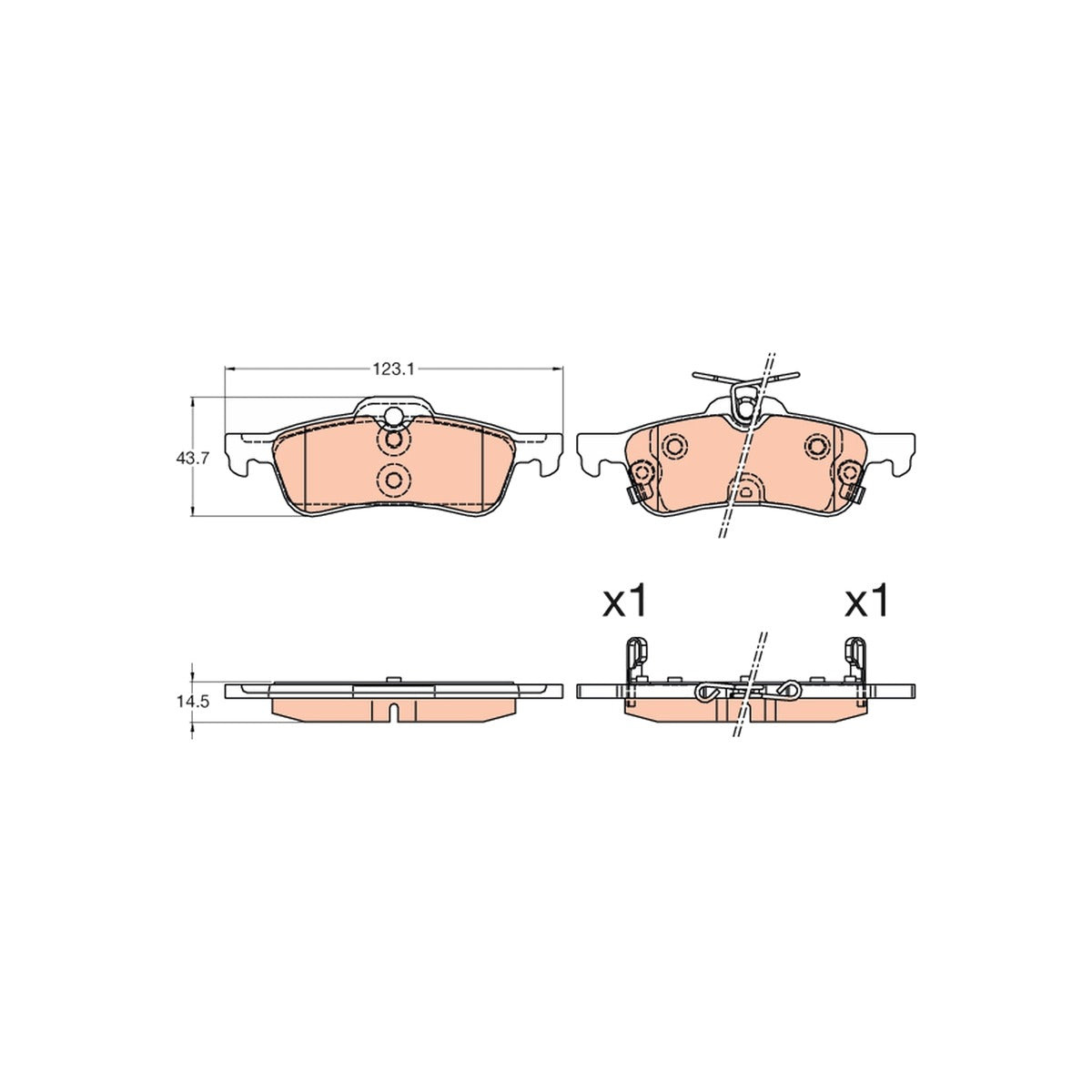 Set placute frana spate TRW GDB3588