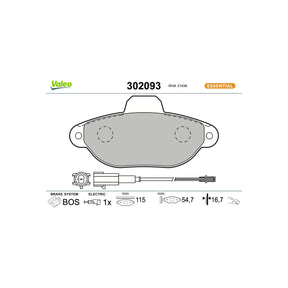 Set placute frana Valeo 302093
