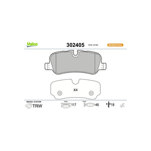 Set placute frana Valeo 302405