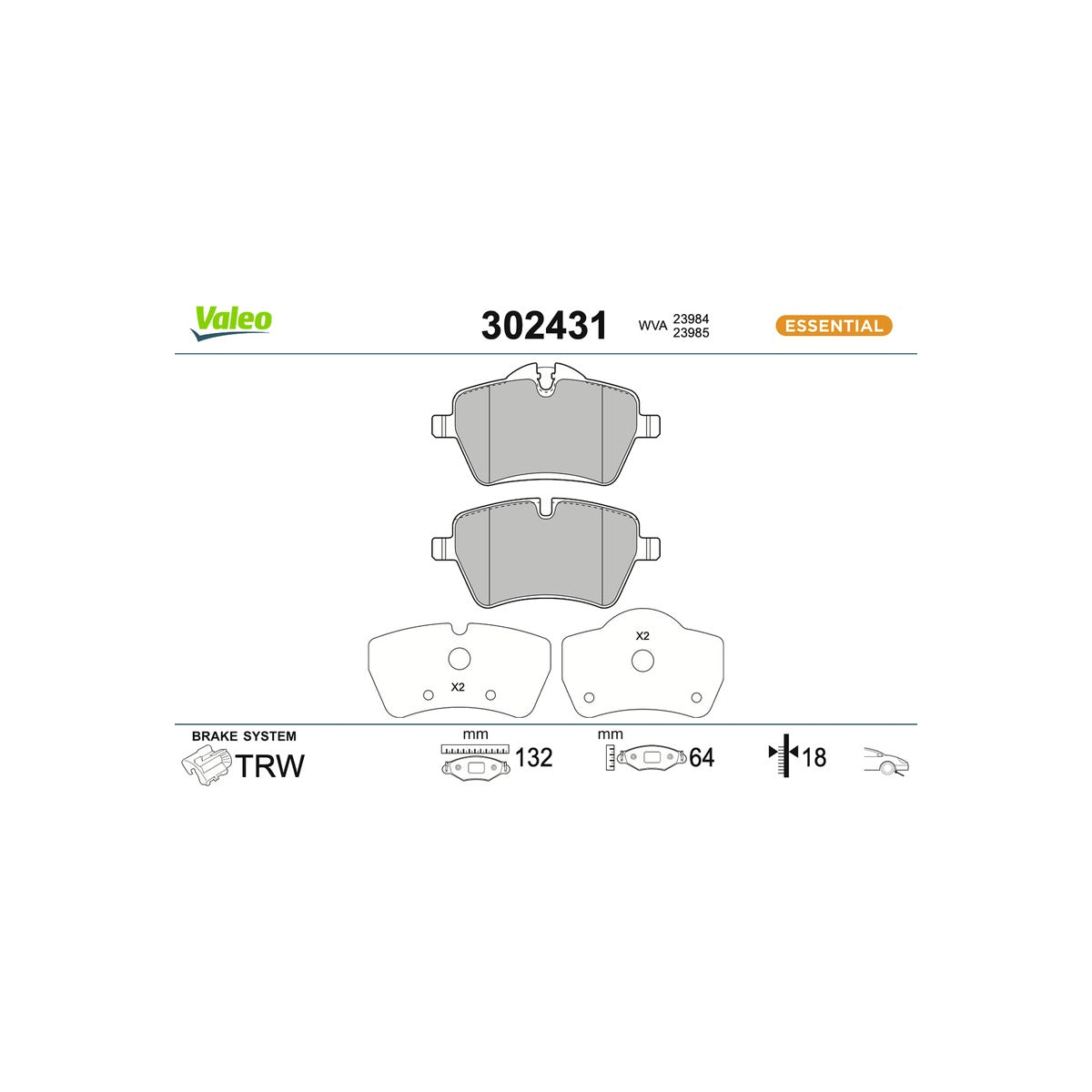 Set placute frana Valeo 302431