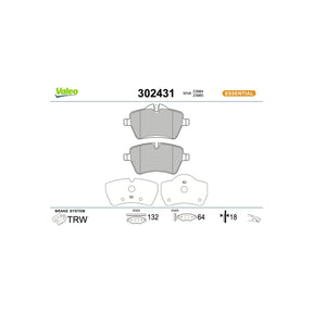 Set placute frana Valeo 302431