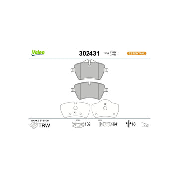Set placute frana Valeo 302431