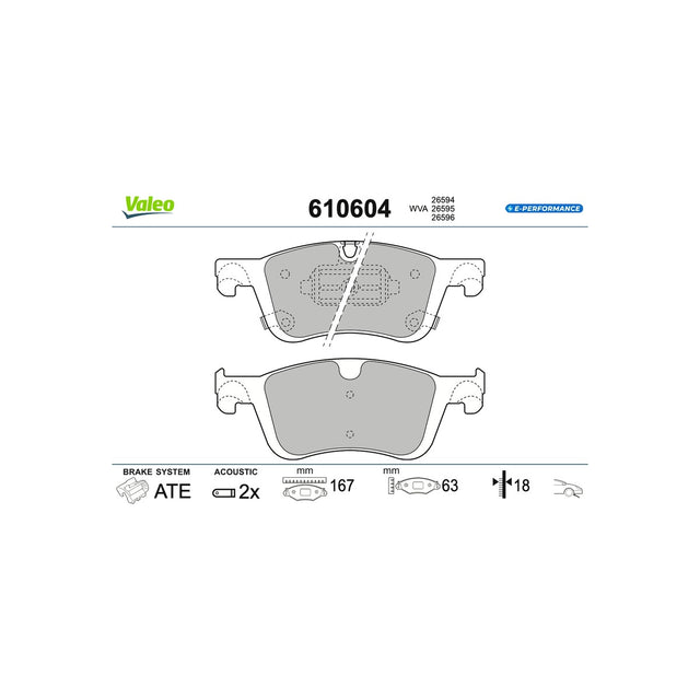 Set placute frana Valeo 610604