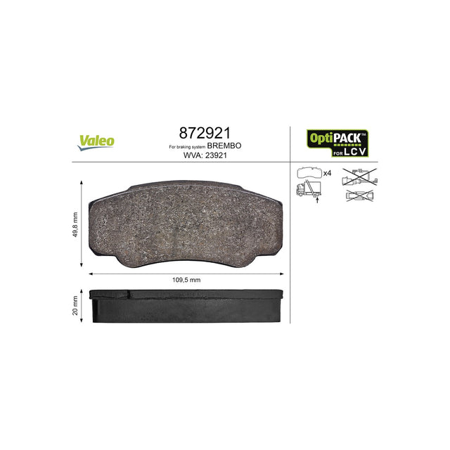 Set placute frana Valeo 872921