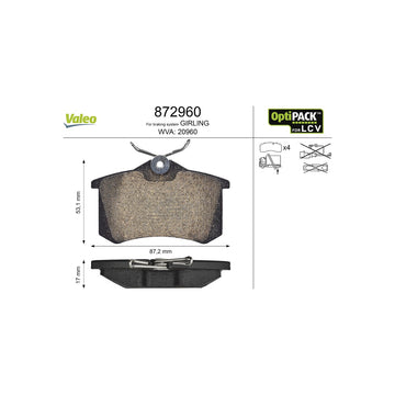 Set placute frana Valeo 872960