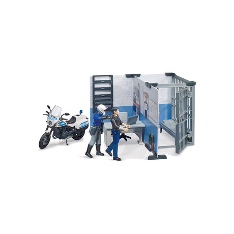 Set sectie de politie bworld cu motocicleta, scara 1:16 Bruder 12278887 – imagine 2
