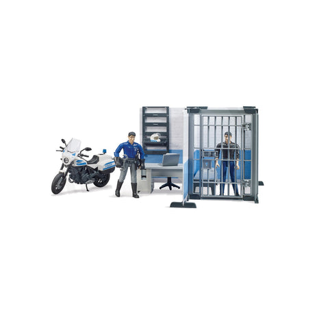 Set sectie de politie bworld cu motocicleta, scara 1:16 Bruder 12278887 – imagine 3