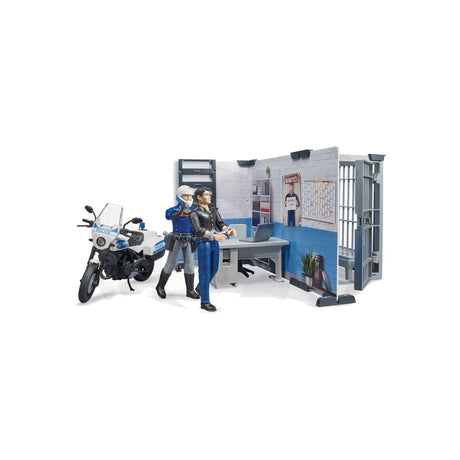 Set sectie de politie bworld cu motocicleta, scara 1:16 Bruder 12278887 – imagine 4