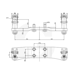 Schita dimensiuni Sistem de directie cu manivela in jos compatibil John Deere SAUERMANN 711608911