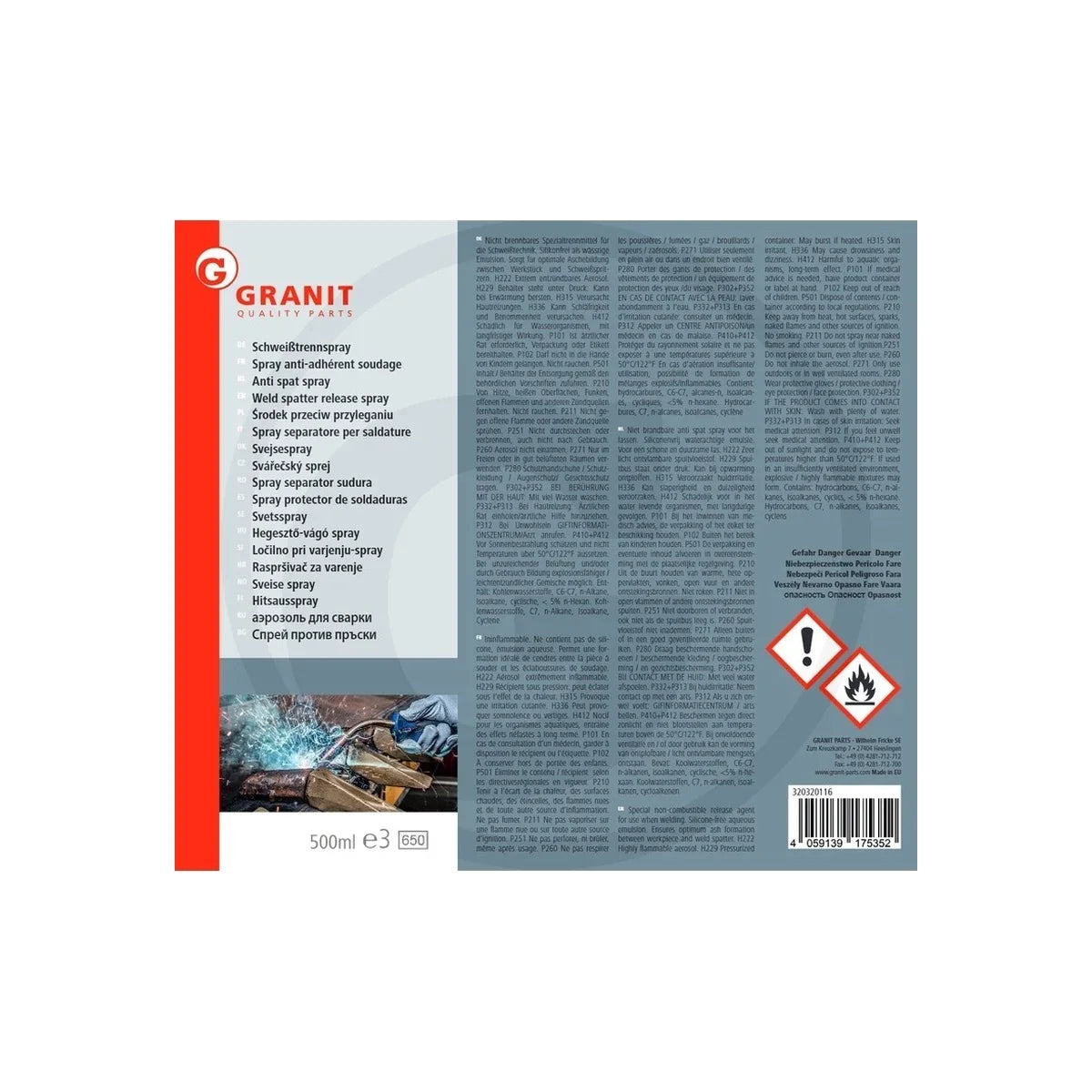 Spray separare sudura, 500 ml GRANIT 320320116 – imagine 2