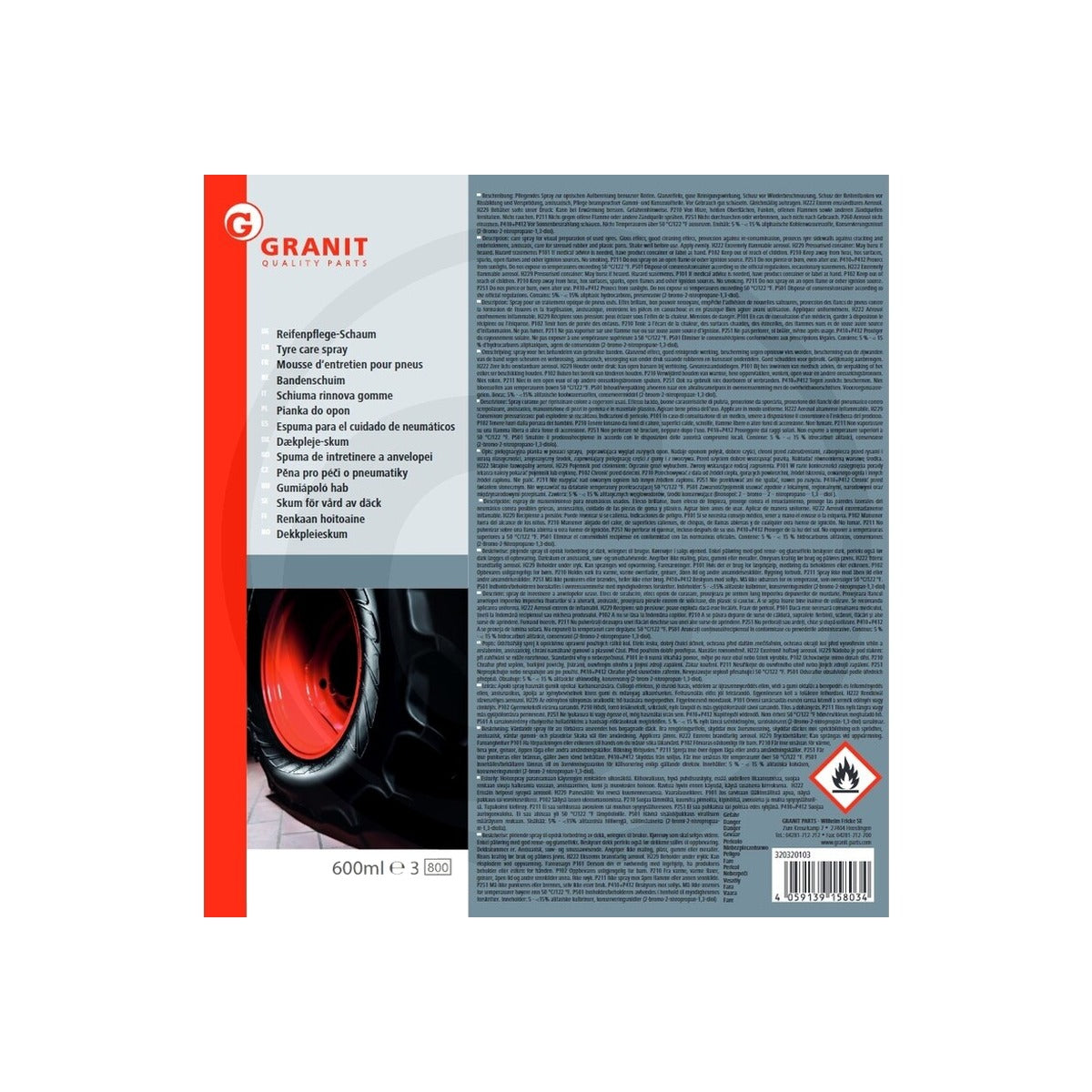 Spuma ingrijire anvelope 600 ml GRANIT 320320103 – imagine 2