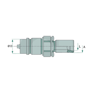 Schita dimensiuni Stecher cuplare, perete despartitor KS-S 10L M16x1,5 DN12-BG3 GRANIT 81511074