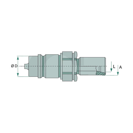 Schita dimensiuni Stecher cuplare, perete despartitor KS-S 10L M16x1,5 DN12-BG3 GRANIT 81511074