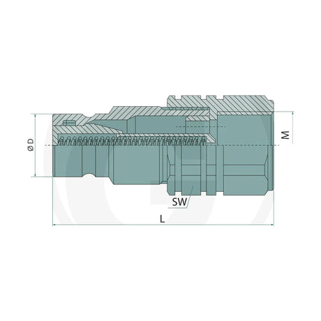Schita dimensiuni Stecher de conectare FF-G-08 12GAS GRANIT 87000665