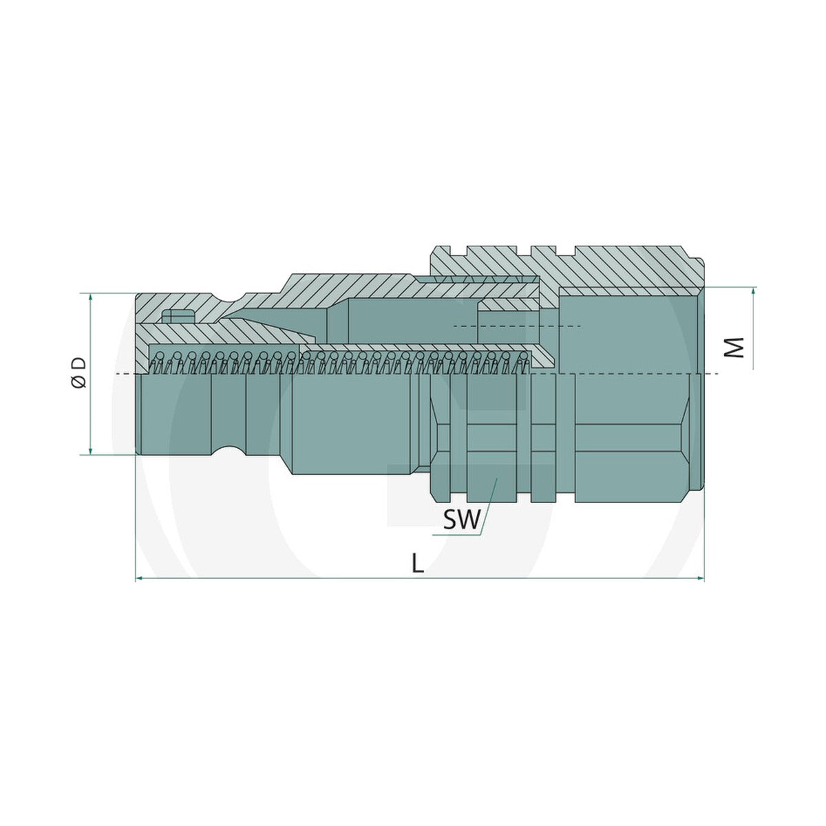 Schita dimensiuni Stecher de conectare FF-G-08 34GAS GRANIT 87000667