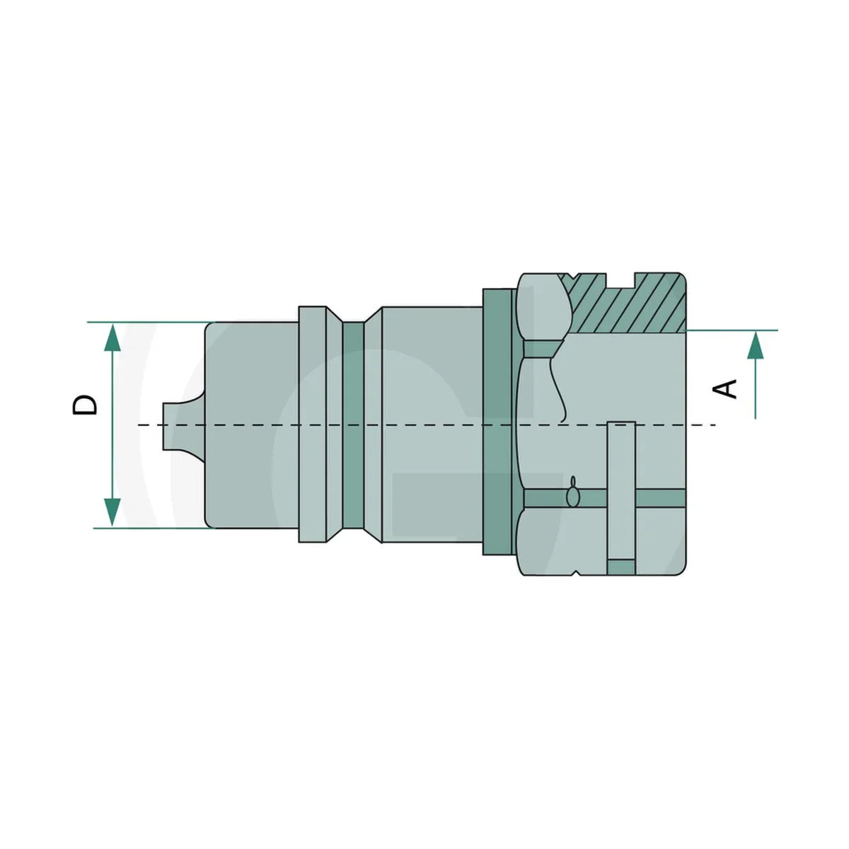Schita dimensiuni Stecher filet interior KS 1/2 (G1/2") DN12-BG3 GRANIT 81511060