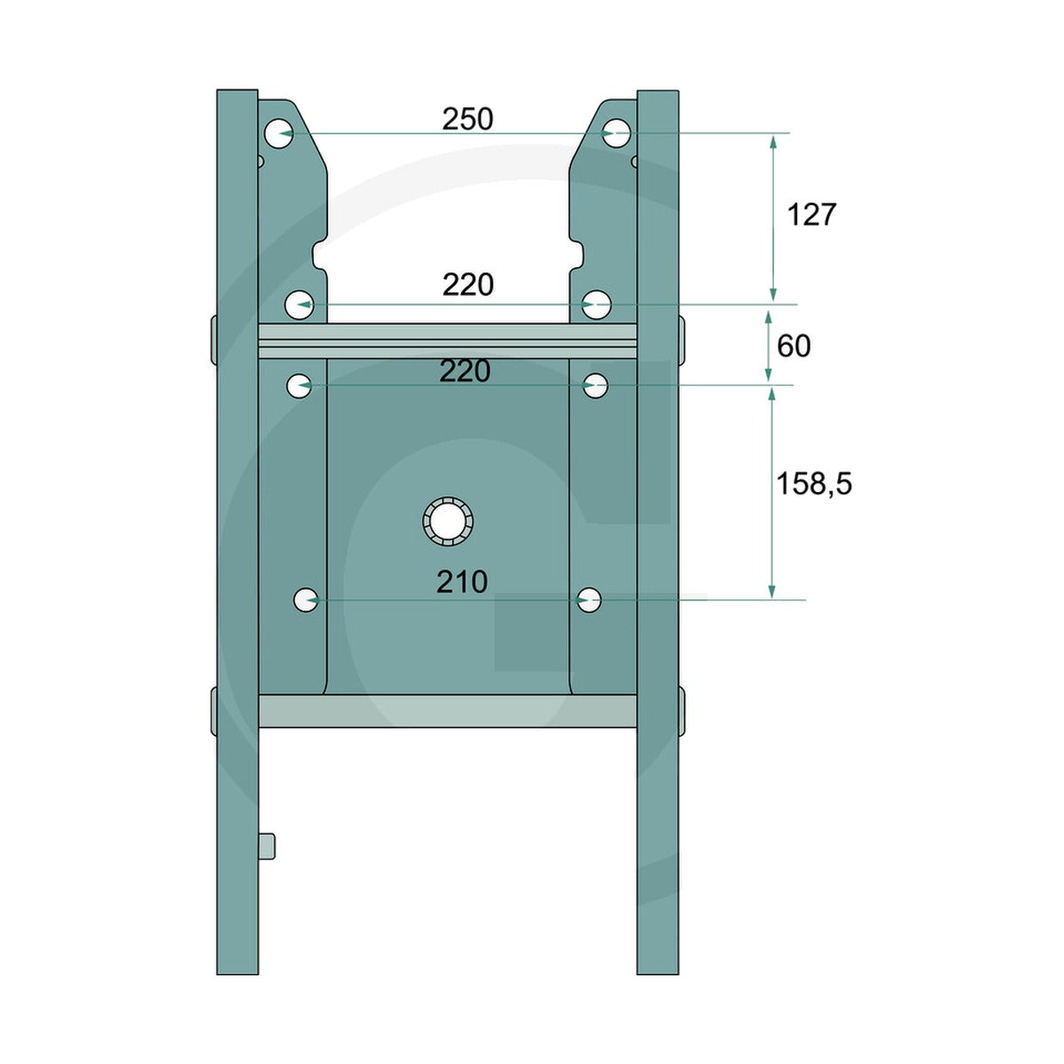 Schita dimensiuni Suport de remorcare reglabil C40 – compatibil Belarus WALTERSCHEID 770KU2000/392NB