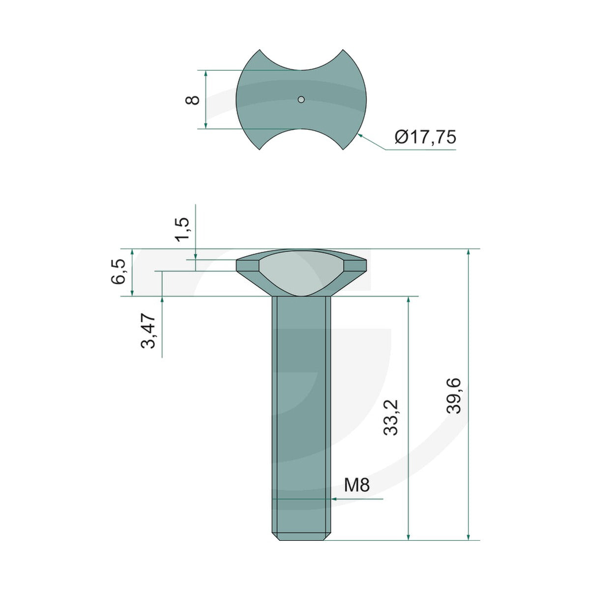 Schita dimensiuni Surub de lant GRANIT 7554-150225