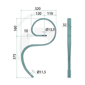 Schita dimensiuni Tepi cpl. cu brazdar GRANIT 23532 RS2977S