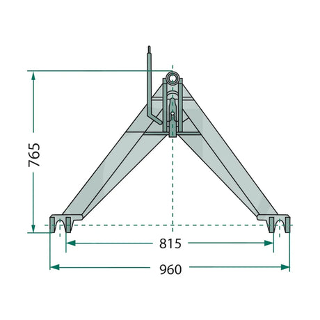 Schita dimensiuni Triunghi cuplare rapida tractor Cat. 2 – prindere in 3 puncte GRANIT 77875518