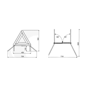 Schita dimensiuni Triunghi reflectorizant GB pentru Linde GRANIT 50091720