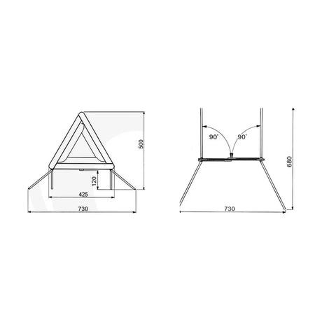 Schita dimensiuni Triunghi reflectorizant GB pentru Linde GRANIT 50091720