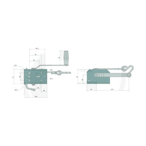 Schita dimensiuni Trolii tractare tip 250, fara frana, montat cu cablu de 6 m AL-KO 8141210211