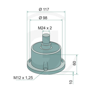 Schita dimensiuni Unitate lagar complet, piulita M24 pentru Rabe GRANIT 56022 90314012