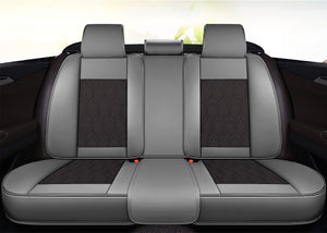 Huse auto premium 5 locuri Carguard Deluxe piele ecologică perforată - gri - negru HSA026 – imagine 5