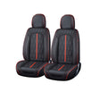 Huse auto premium 5 locuri Carguard Deluxe piele ecologică perforată - negru - rosu HSA024
