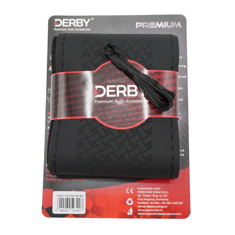Husa volan neagra cu ac si ata 110 gr, cusatura neagra DERBY DBHVO2374N