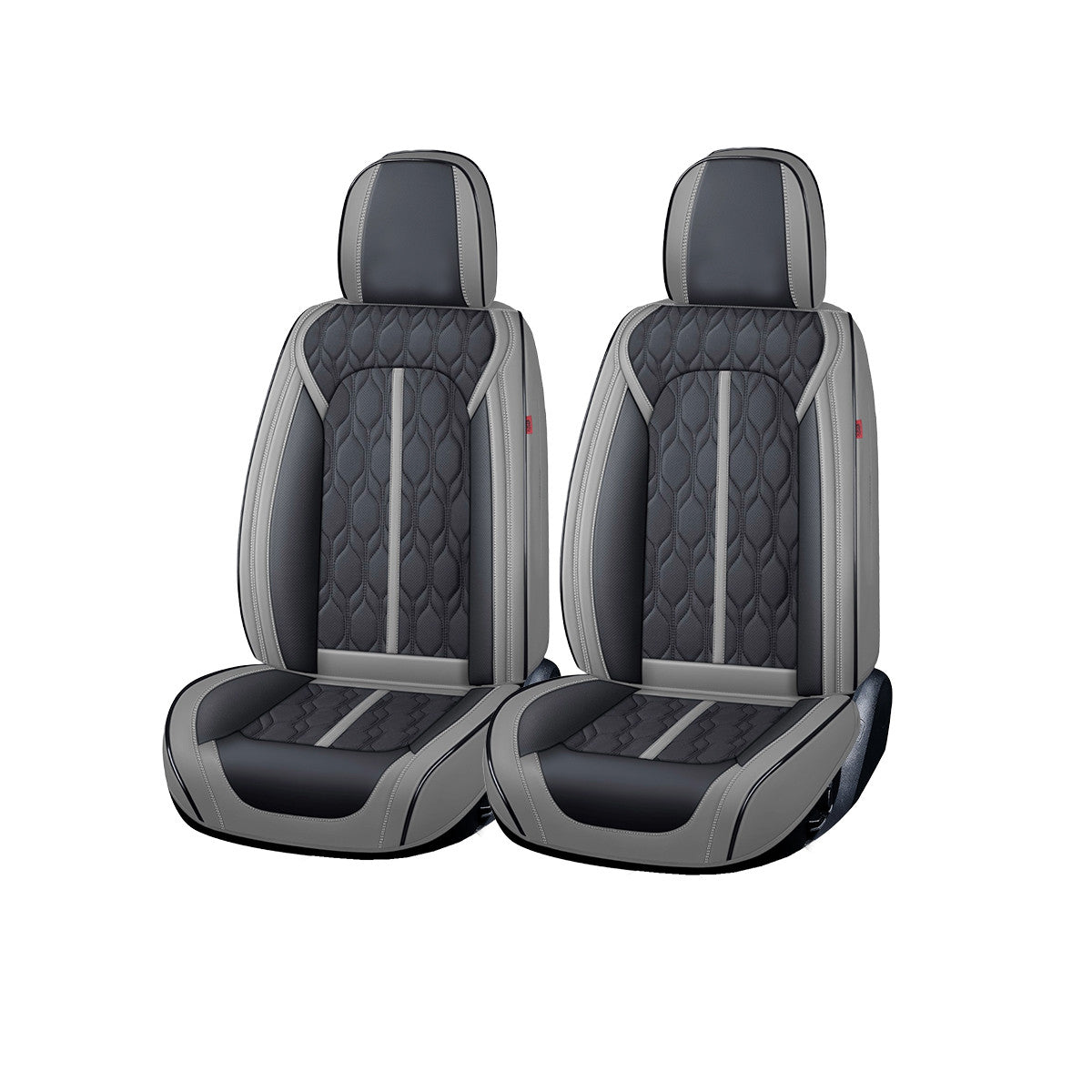 Huse auto premium 5 locuri Carguard Deluxe piele ecologică perforată - gri - negru HSA026