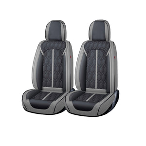 Huse auto premium 5 locuri Carguard Deluxe piele ecologică perforată - gri - negru HSA026