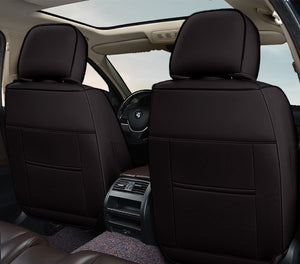 Huse auto premium 5 locuri Carguard Deluxe piele ecologică perforată - negru - crem HSA027 – imagine 4