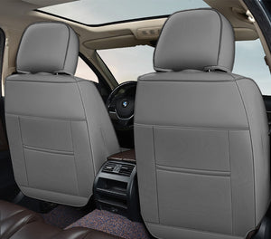 Huse auto premium 5 locuri Carguard Deluxe piele ecologică perforată - gri - negru HSA026 – imagine 4