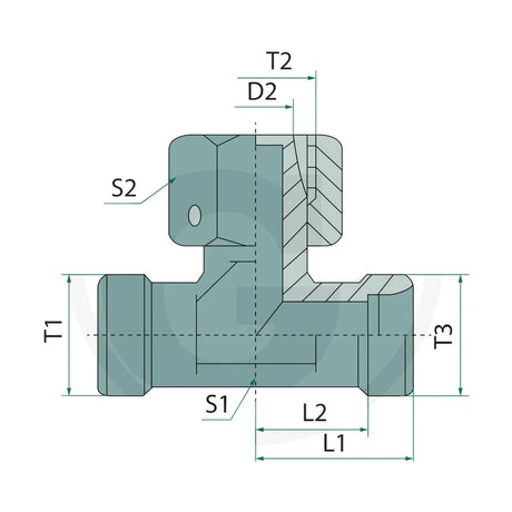 Schita dimensiuni X-ETV 10 L DKO ohne Überwurfmutter und Schneidring GRANIT 87003517