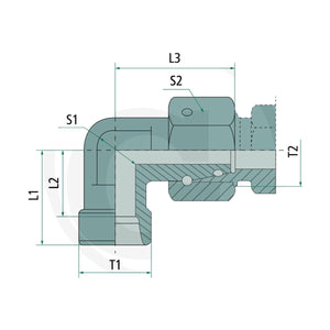 Schita dimensiuni X-EWV 10 L DKO ohne Überwurfmutter und Schneidring GRANIT 87003487