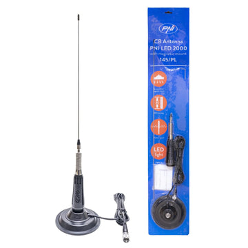 Antena cb Pni LED 2000, lungime 90 cm, iluminare in timpul emisiei, cu magnet inclus PNI-LED20-BM