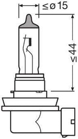 Bec 12v h11 55 w night breaker +200% osram